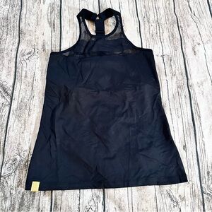 Monreal London Black Mesh Racerback Athletic Tank Top w/ Shelf Bra Size Small
